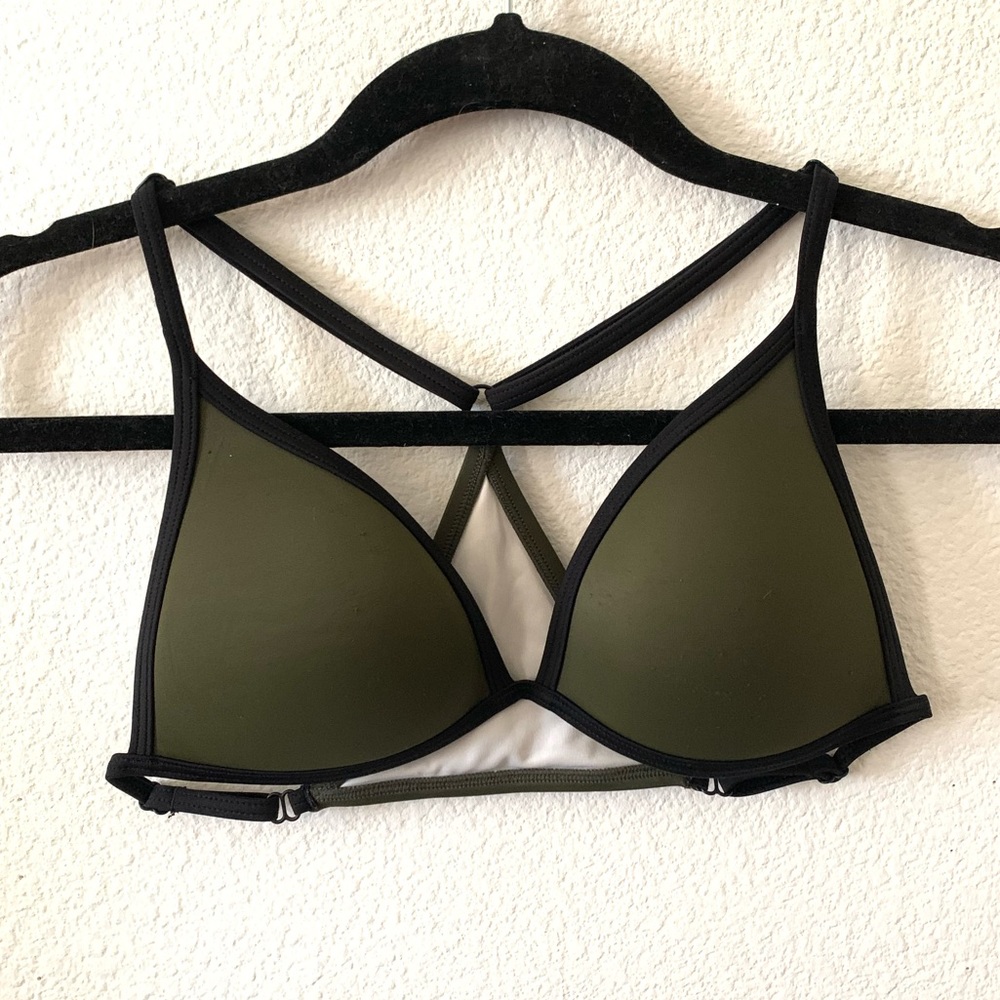 Army green bathing suit top